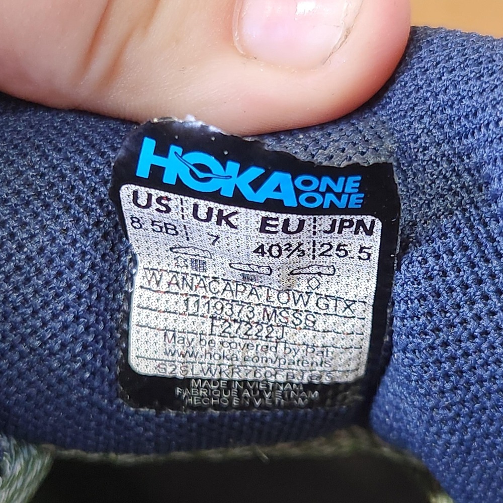 Hoka One One Anacapa Low GTX Shoes Womens 8.5 Blue Gore-Tex Hiking NO INSOLE - Picture 8 of 10